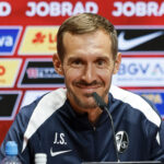 Julian Schuster (SC Freiburg, Trainer), Pressekonferenz, Fussballspiel gegen FC Augsburg - Bundesliga (Germany) 2024/25